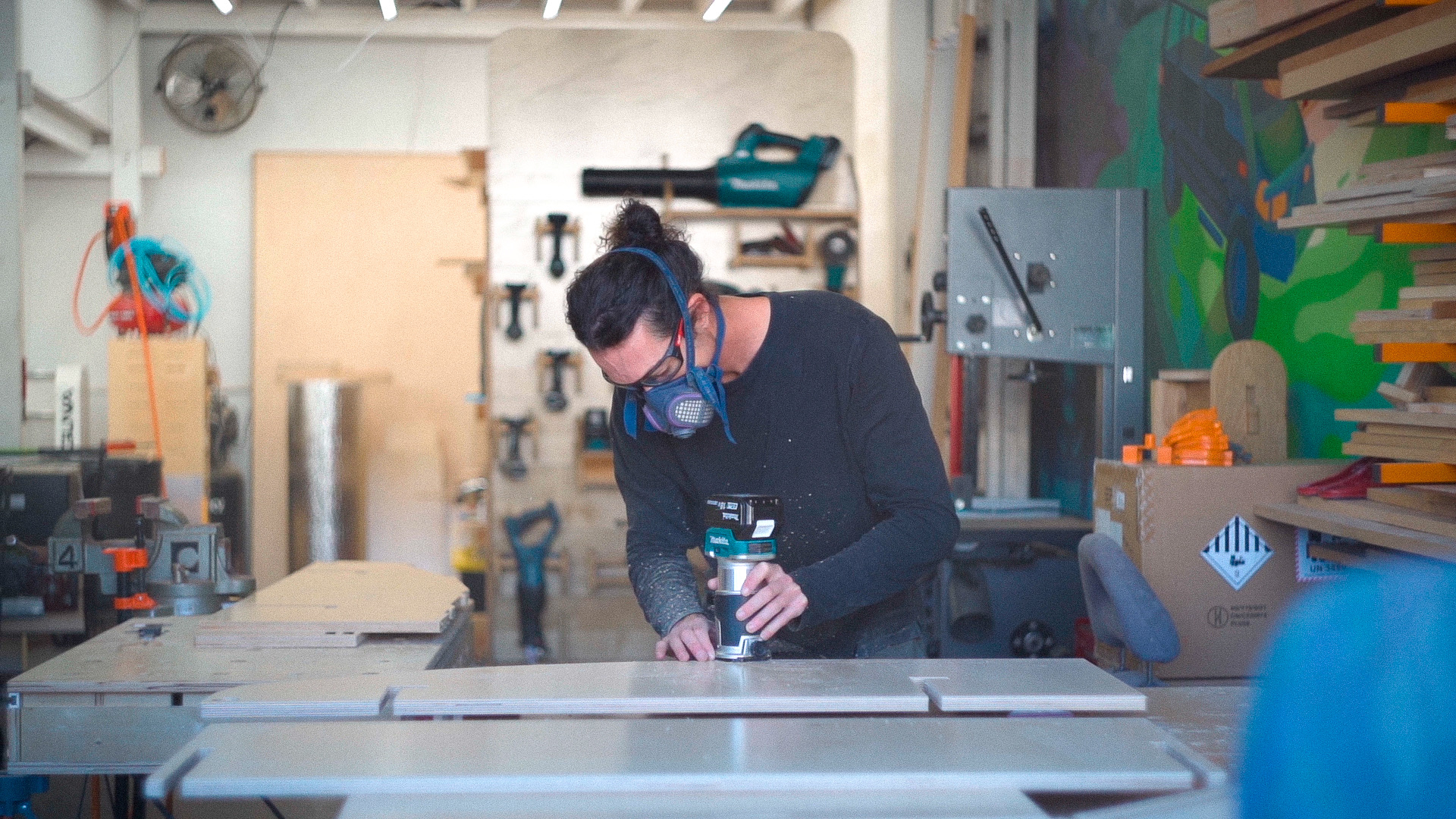 Devon Pedersen at work in the Camp Delica studio